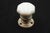 Traditional Antique Milk Glass Nickeled Brass Dummy Door Knob For Sale - Image 3 of 5