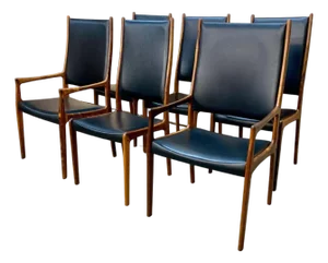 Johannes Andersen Rosewood Highback Dining Chairs