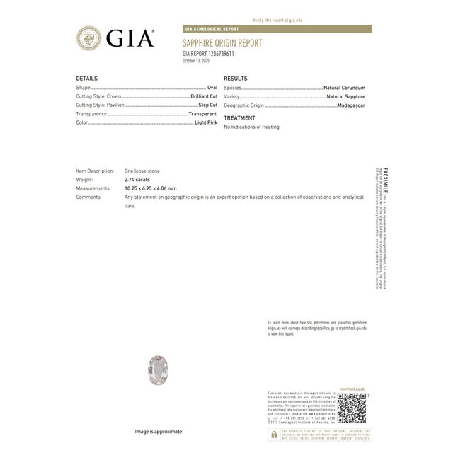 Metal Gia 2.74 Carat No Heat Sapphire Diamond 18k Gold Engagement Ring, Size 6 For Sale - Image 7 of 7