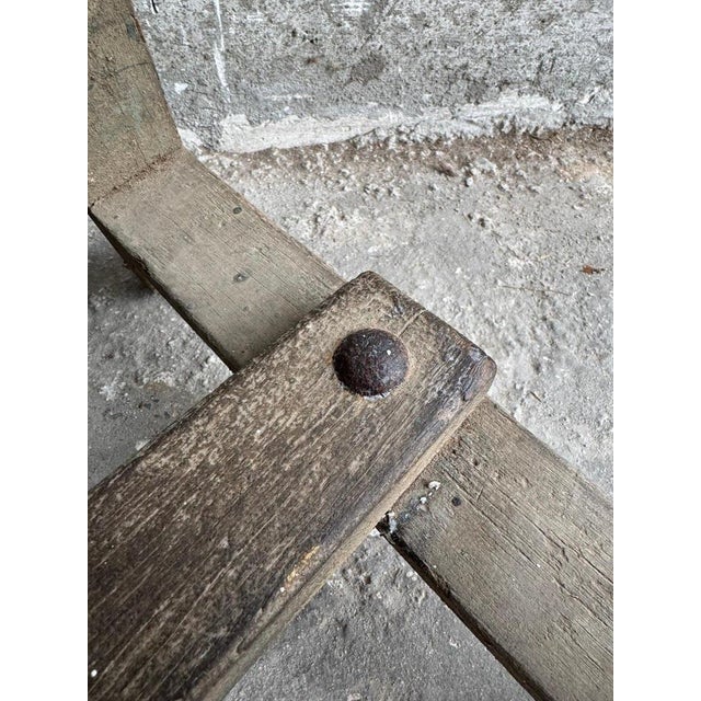 Industrial Wooden Trestles, 1940s, Set of 2 For Sale - Image 4 of 8