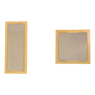 Ash and Smoked Glass Mirrors, 1980s, Set of 2 For Sale