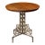 Antique Quarter Sawn Round Oak and Cast Metal Café Table For Sale