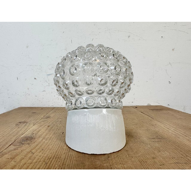 Industrial Vintage White Porcelain Wall Light, 1970s For Sale - Image 3 of 12