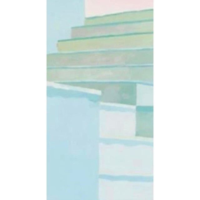 David Hockney 1987 Original David Hockney "Pool and Steps" Louisiana Museum Exhibition Lithograph Poster Central Avenue Modern For Sale - Image 4 of 6