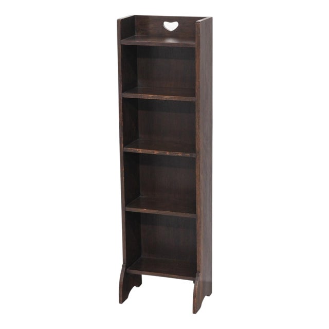 Heart Narrow Open Bookcase in Oak from Liberty & Co., 1905 For Sale