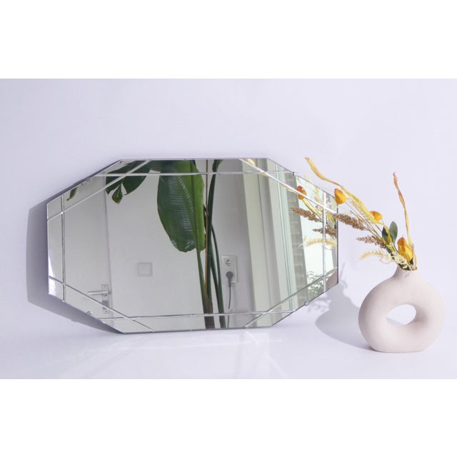 Antique Art Deco Octagonal Frameless Beveled Wall Mirror, 1920s For Sale - Image 10 of 10