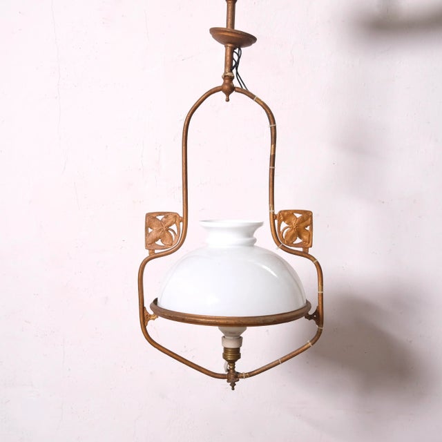 Antique Art Nouveau Lantern Pendant, 1890s For Sale - Image 9 of 16