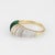 Mid-Century Modern Fluted Rock Crystal Malachite Diamond Dome Ring Vintage 14k Yellow Gold Estate For Sale - Image 3 of 6