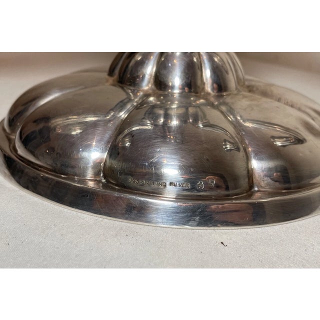 Vintage Sterling Silver German Gayer & Krauss Candle Holder Candelabra Modernist For Sale - Image 9 of 12