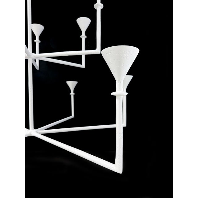 Bourgeois Boheme Atelier Plaster of Paris Uplight Chandelier, Vincennes Royal For Sale - Image 9 of 10