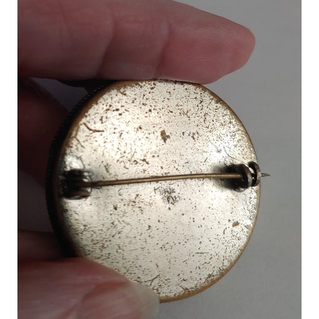 Early 20th Century Early 20th Century Italian Floral Mosaic Brooch For Sale - Image 5 of 5
