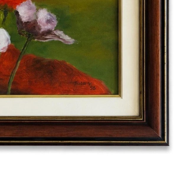 Jusa, Flowers, 1995, Acrylic on Canvas For Sale - Image 5 of 6