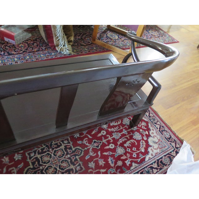1950s 1950s Mid-Century James Mont Chinoiserie Cherrywood Settee/Bench For Sale - Image 5 of 7