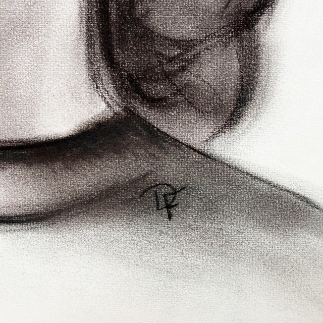 Mid 20th Century Signed Charcoal Portrait Drawing of a Woman With Dark Hair Donna Foreman Hopper For Sale - Image 4 of 9