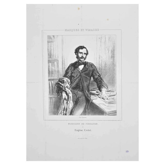 Paul Gavarni, Portrait, 19th Century, Lithograph For Sale