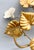 Florentine Vintage Italian Gilt Tole Floral Wall Sconces, Pair With White Trumpet Flowers – Hollywood Regency / Italian Provincial For Sale - Image 4 of 15