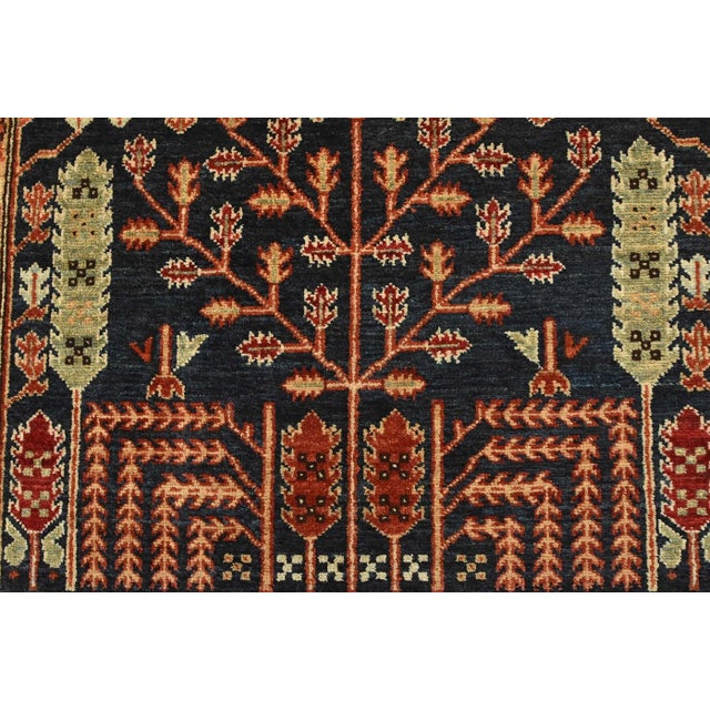 Blue Tabriz Ziegler Runner 4′ X 8’6” Blue Wool Traditional Hand-Knotted Oriental Rug For Sale - Image 8 of 12