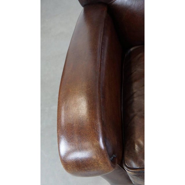 Animal Skin Club Chair in Dark Sheepskin For Sale - Image 7 of 14