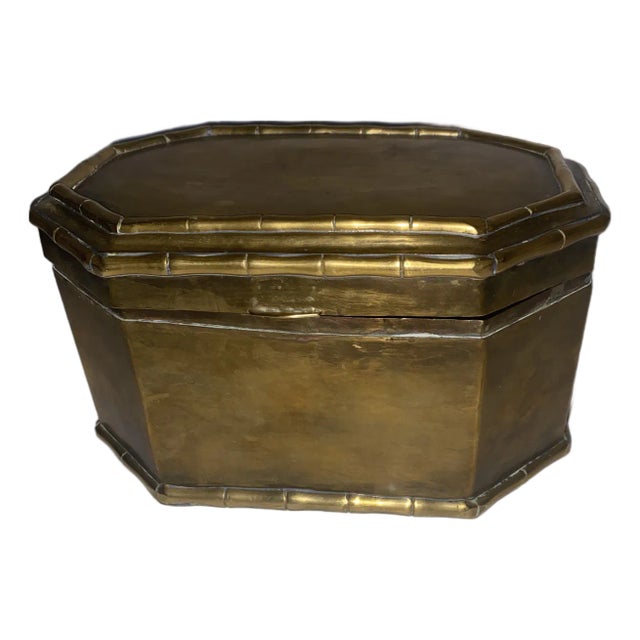 Antique Brass Lidded Box For Sale