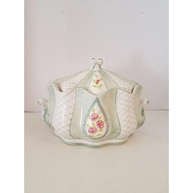 1940s "Gear" Italian Ceramic Covered Vegetable Bowl For Sale - Image 9 of 9
