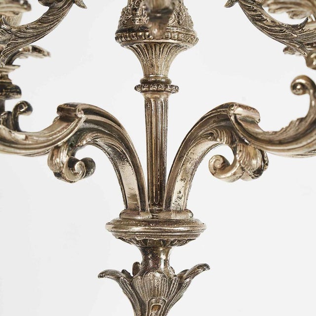 8-Layer Table Candelabras in Silvered and Gilded Bronze, Set of 2 For Sale - Image 10 of 11