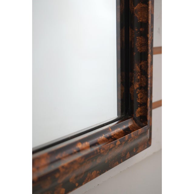 1980s Labarge Faux Tortoise Finish Tombstone Mirror For Sale - Image 5 of 10