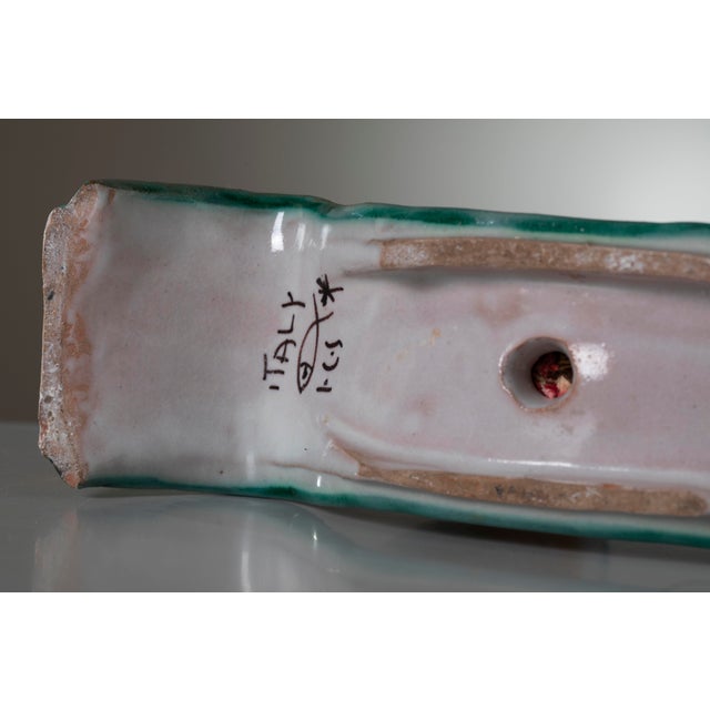 Cream Cantagalli Ceramic Candleholders from Ics Vietri, Italy, Late 1930s, Set of 2 For Sale - Image 8 of 10