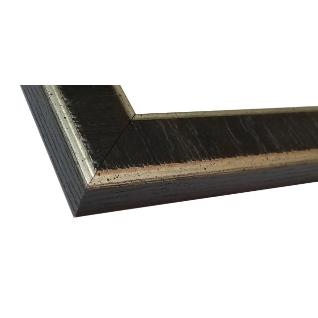 Wood Hooping Crane Print in Black Veneer With Silver Edge Moulding, After Audubon For Sale - Image 7 of 7