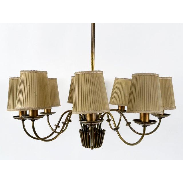 Mid-Century 8-Armed Chandelier from Vereinigte Werkstätten München, Germany, 1950s For Sale - Image 13 of 18