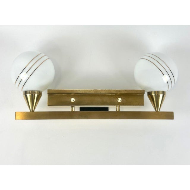 1920s Art Deco Brass Wall Lamp, 1920s For Sale - Image 5 of 10