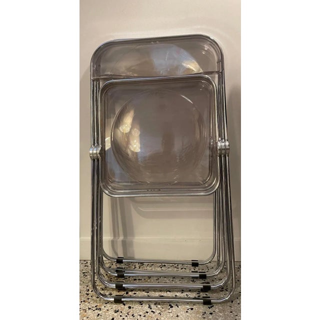 Castelli Plia Folding Chairs in Lucite and Chrome - A Set of 3 For Sale - Image 11 of 13