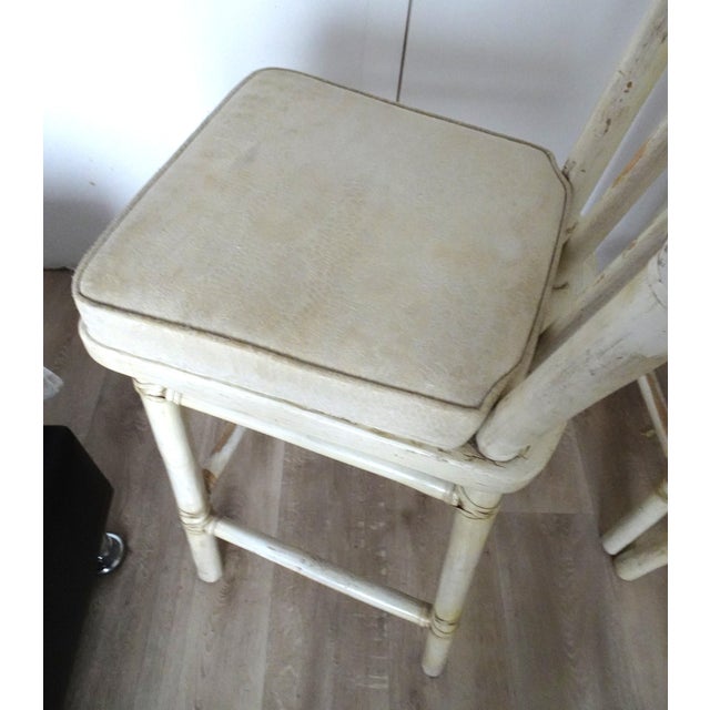 White Bamboo Bar Stools from McGuire, 1970s, Set of 4 For Sale - Image 10 of 18