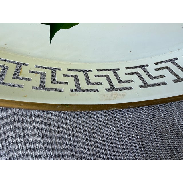 Vintage White Tole Round Tray For Sale - Image 15 of 16