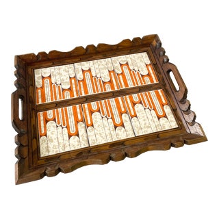 Vintage Mid Century Serving Tray For Sale