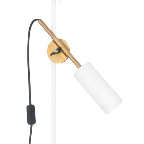 Stav Two Arms Floor Lamp in White Brass by Johan Carpner for Konsthantverk For Sale - Image 3 of 7