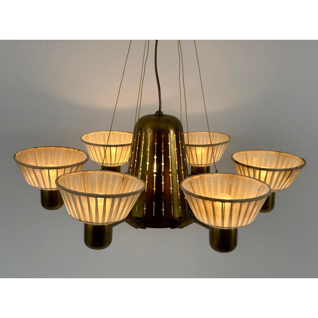 Mid-Century Modern Six-Armed Chandelier from Hans Bergström, Sweden, 1950s For Sale - Image 14 of 18