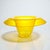 Handblown art glass bowl from Studio Åhus, Sweden, dated 2008. This vibrant yellow piece features a wide, sculptural rim...