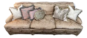 Mid 20th Century Kittinger Damask 3 Cushion London Style Sofa