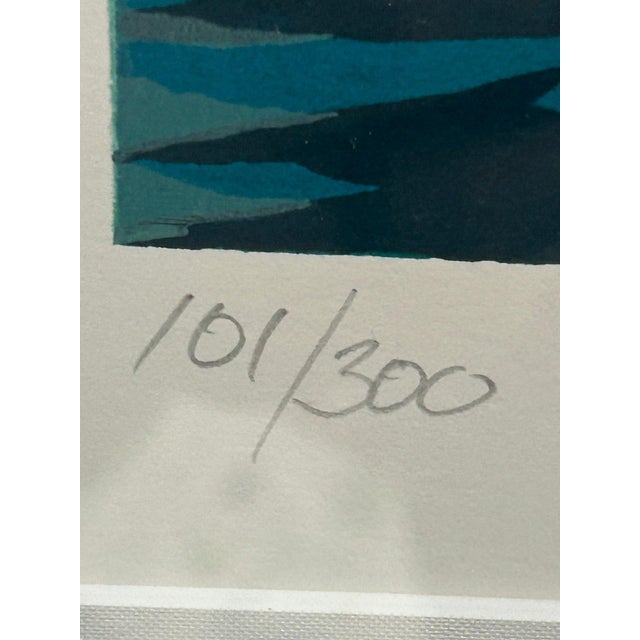 Vintage Ken Hawk Coastal Lithograph in White Frame For Sale In New York - Image 6 of 7