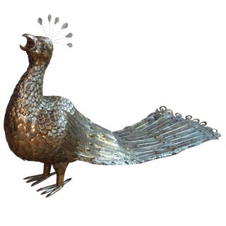 Sergio Bustamante Brass Male Peacock For Sale