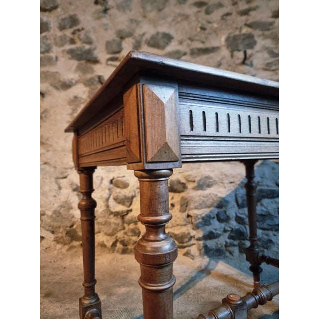 Brown French Walnut Writing Desk, 1930s For Sale - Image 8 of 15