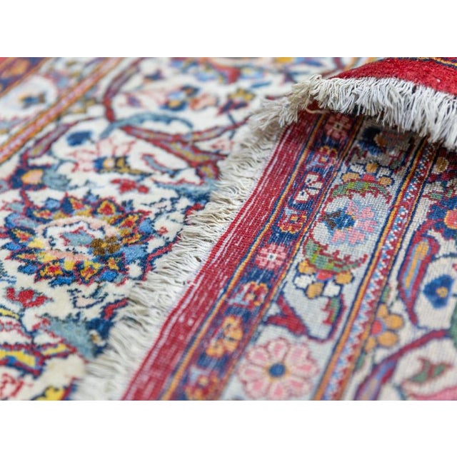 Brown Hand-Knotted Kashan Rug with Floral Motifs For Sale - Image 8 of 11