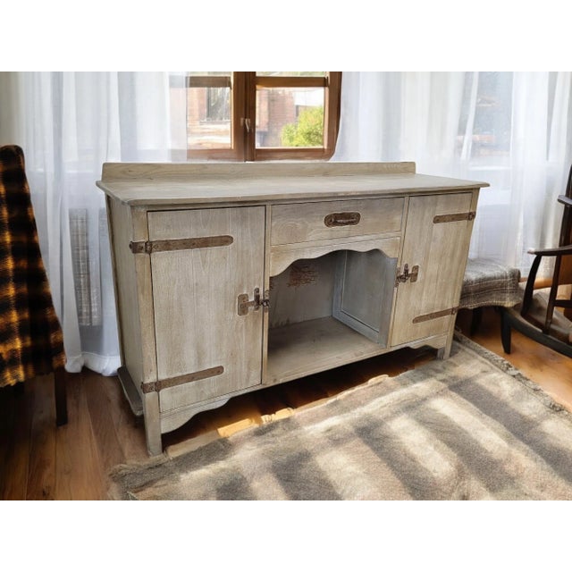 Mission 1930s Monterey Credenza in Straw Ivory For Sale - Image 3 of 12