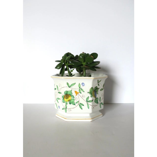 Late 20th Century Italian Ceramic Flower or Plant Holder Planter Cachepot With Fruit & Vine Design For Sale - Image 5 of 12