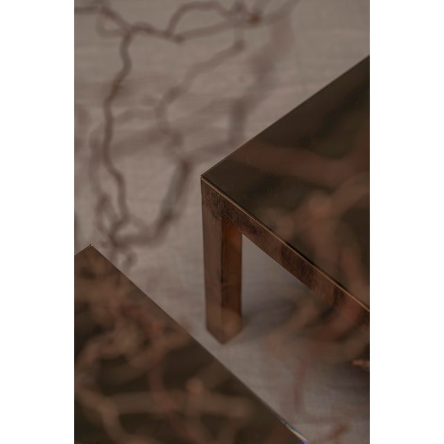 Mid-Century Modern Side Tables with Smoked Mirror Tops, 1970s, Set of 2 For Sale - Image 13 of 17