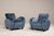Set of Art Deco Blue Velvet Armchairs, 1940s For Sale - Image 3 of 18