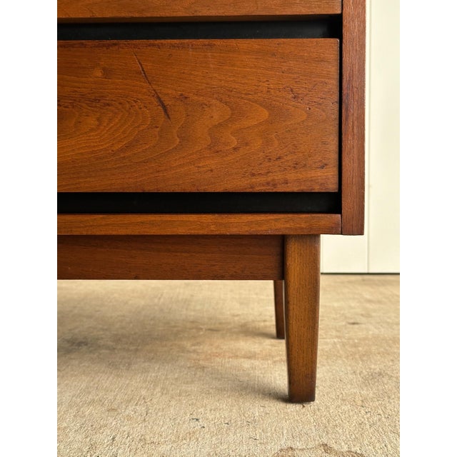 Brown 1960s Mid-Century Walnut Nightstand by Stanley For Sale - Image 8 of 12