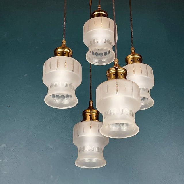 Mid-Century Cascade Glass Chandelier, Italy, 1970s For Sale - Image 13 of 14