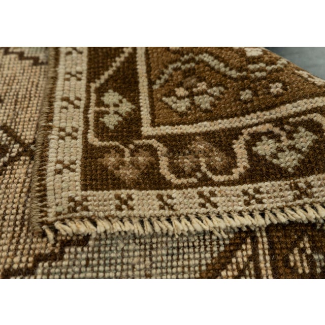 Turkish Mini Rug Oriental Hand Knotted Vintage Rug 1'7" x 3'8" #21064 For Sale In Houston - Image 6 of 8