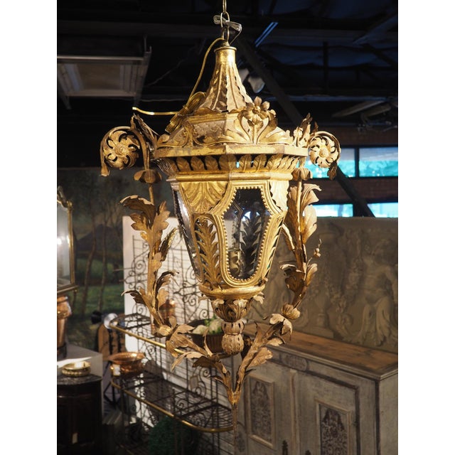Late 18th Century Venetian Gilt Metal and Glass Lantern For Sale - Image 9 of 18